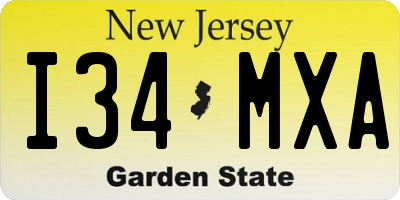 NJ license plate I34MXA