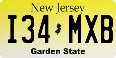 NJ license plate I34MXB