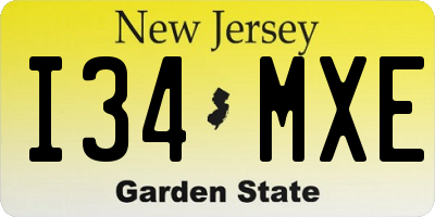 NJ license plate I34MXE
