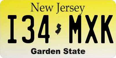 NJ license plate I34MXK