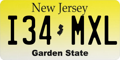 NJ license plate I34MXL