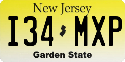 NJ license plate I34MXP
