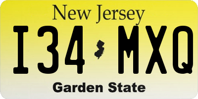 NJ license plate I34MXQ
