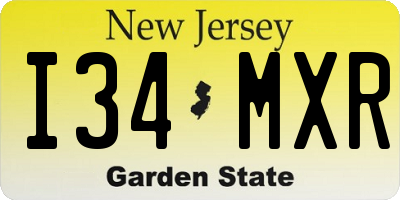 NJ license plate I34MXR