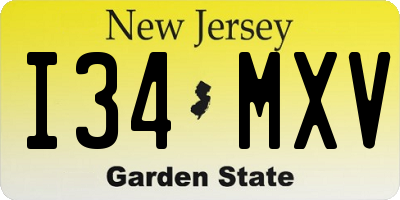 NJ license plate I34MXV