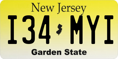NJ license plate I34MYI