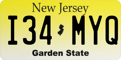 NJ license plate I34MYQ