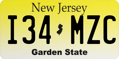 NJ license plate I34MZC