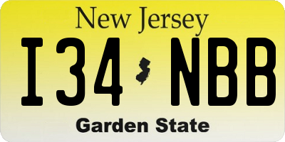 NJ license plate I34NBB