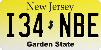 NJ license plate I34NBE