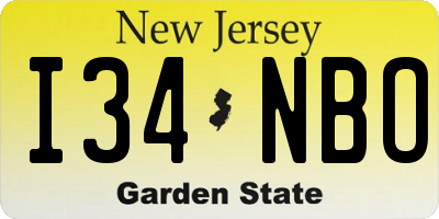 NJ license plate I34NBO