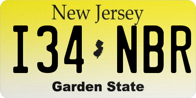 NJ license plate I34NBR