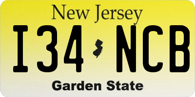 NJ license plate I34NCB