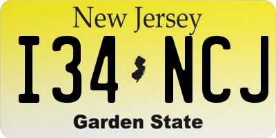 NJ license plate I34NCJ