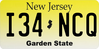 NJ license plate I34NCQ