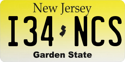 NJ license plate I34NCS