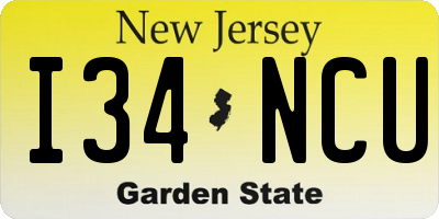 NJ license plate I34NCU