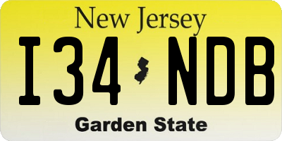 NJ license plate I34NDB