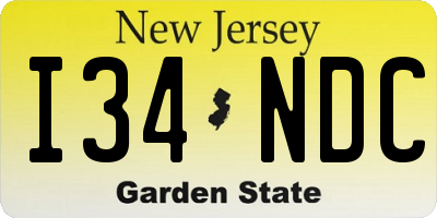 NJ license plate I34NDC