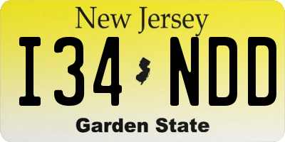 NJ license plate I34NDD