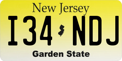 NJ license plate I34NDJ