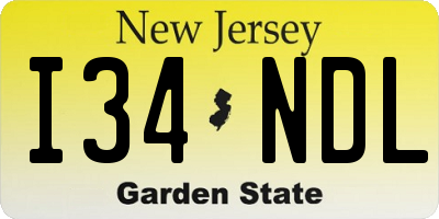 NJ license plate I34NDL