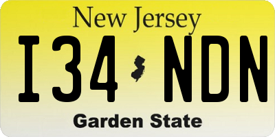 NJ license plate I34NDN