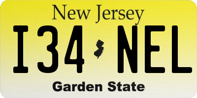 NJ license plate I34NEL
