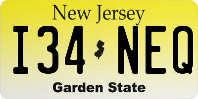 NJ license plate I34NEQ
