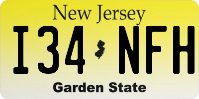 NJ license plate I34NFH