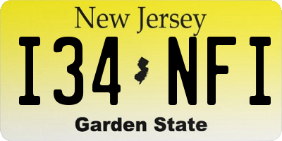 NJ license plate I34NFI