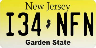 NJ license plate I34NFN