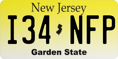 NJ license plate I34NFP