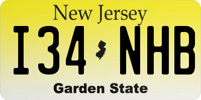 NJ license plate I34NHB