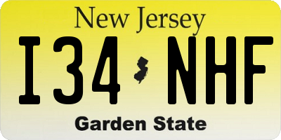 NJ license plate I34NHF