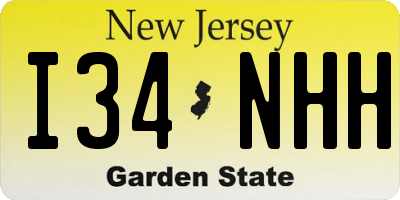 NJ license plate I34NHH
