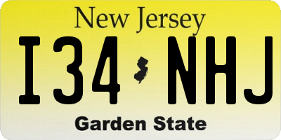 NJ license plate I34NHJ