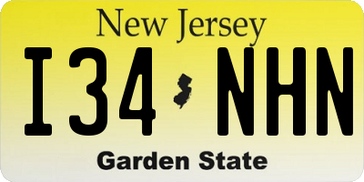 NJ license plate I34NHN
