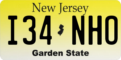 NJ license plate I34NHO