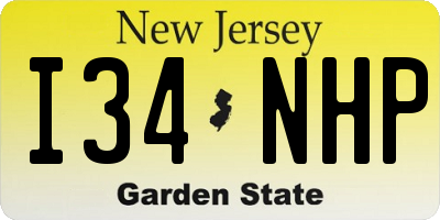 NJ license plate I34NHP