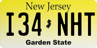 NJ license plate I34NHT