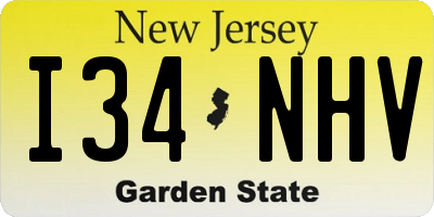 NJ license plate I34NHV