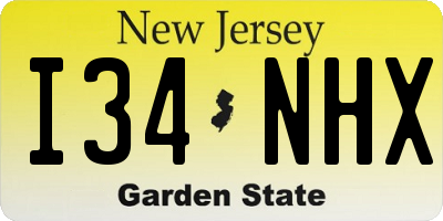 NJ license plate I34NHX