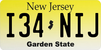 NJ license plate I34NIJ
