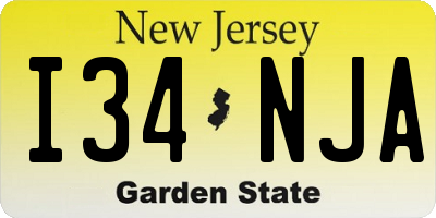 NJ license plate I34NJA