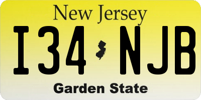 NJ license plate I34NJB