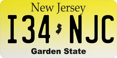 NJ license plate I34NJC