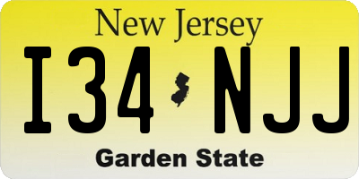 NJ license plate I34NJJ