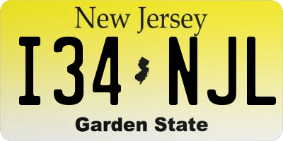 NJ license plate I34NJL