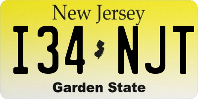 NJ license plate I34NJT